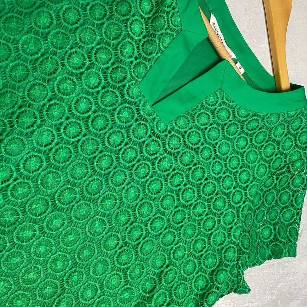 Isaac Mizarhi Green Eyelet Lace Dress Size M
